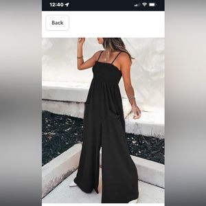 CUPSHE Summer Women Slip Ruching Smocked Jumpsuit Pants